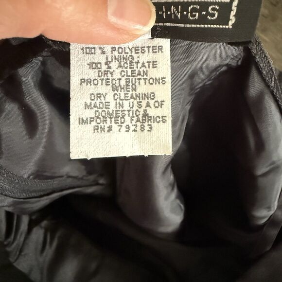 Vintage ALEX EVENINGS Midi Skirt 12P Black Straight Pencil Satin Side Buttons - Picture 10 of 11